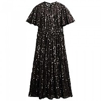 [해외]슈퍼드라이 Volume Tiered Mesh 반팔 미디 드레스 141398573 Pewter Sequin