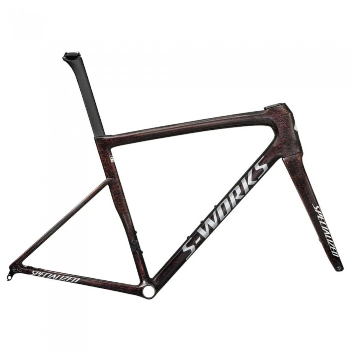 [해외]스페셜라이즈드 S-Works Tarmac SL8 2025 로드 프레임 1141334862 Gloss Carbon / Red To Gold Blurred Speckle / Metallic White Silver