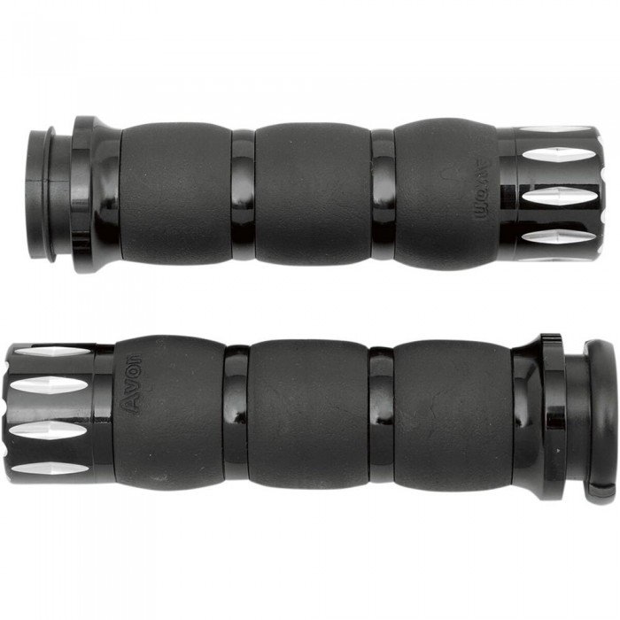 [해외]AVON GRIPS Velvet Rival Throttle-By-Wire Harley Davidson Flde 1750 ABS Softail Deluxe 107 핸들 그립 9140171590 Black