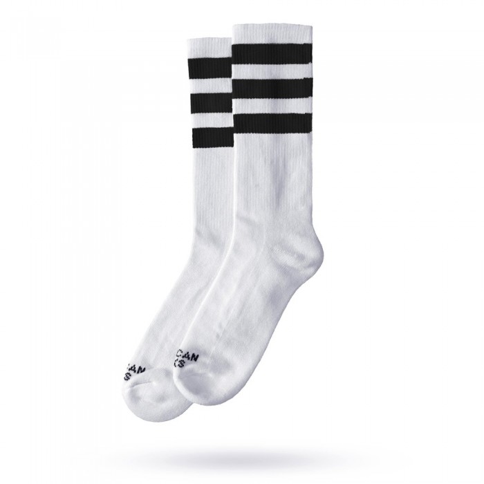 [해외]AMERICAN SOCKS Old School II Cotton Half 긴 양말 6139030685 White / Black