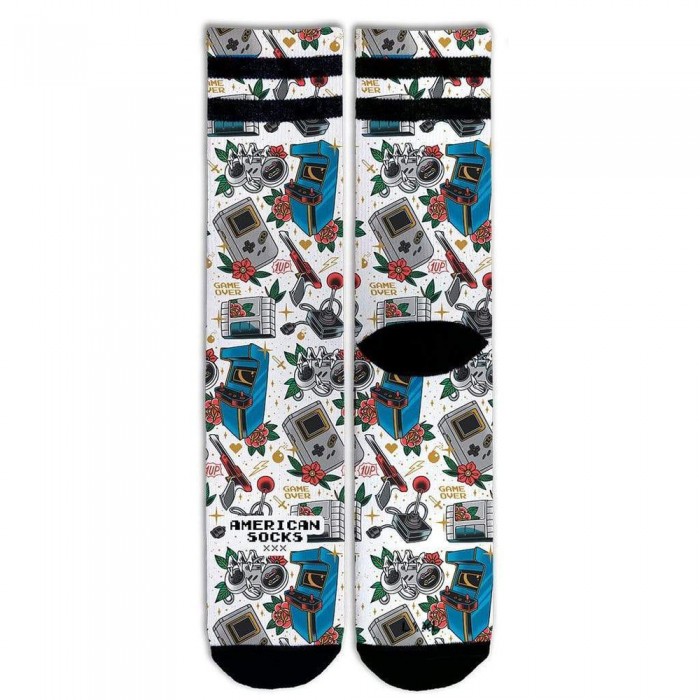 [해외]AMERICAN SOCKS Game Over Coolmax Half 긴 양말 6139030717 White / Blue