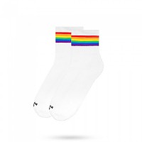 [해외]AMERICAN SOCKS 레인bow Pride Cotton 짧은 양말 6139030728 White / Muliticolour