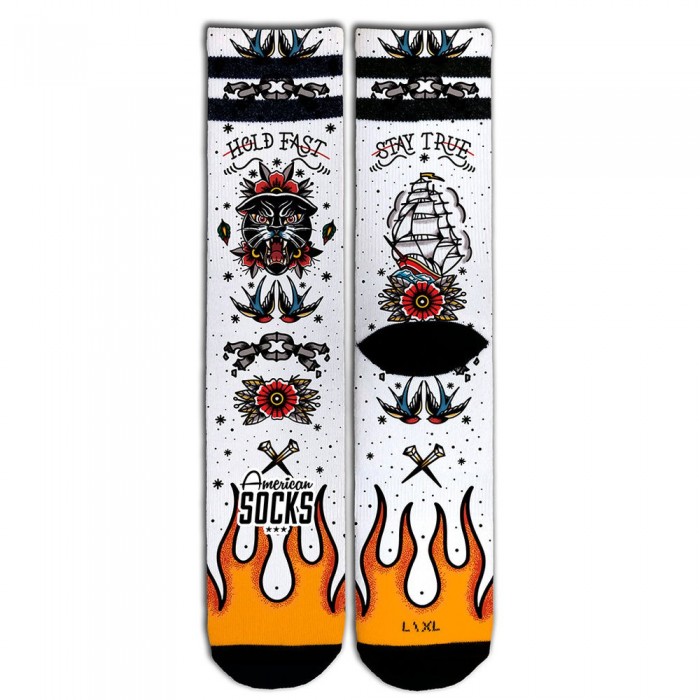 [해외]AMERICAN SOCKS Stay True Coolmax Half 긴 양말 6139030776 White / Black