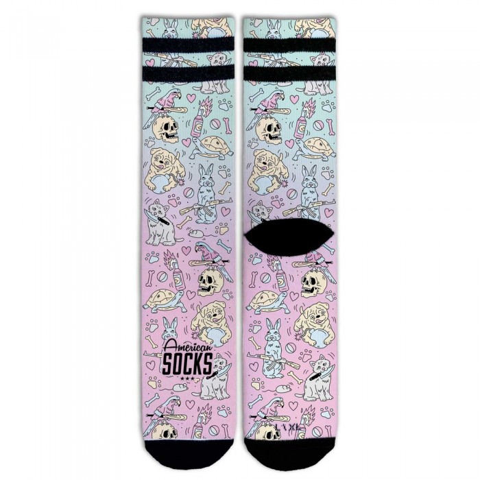 [해외]AMERICAN SOCKS Pet Revolution Coolmax Half 긴 양말 6139030709 Pink / Blue