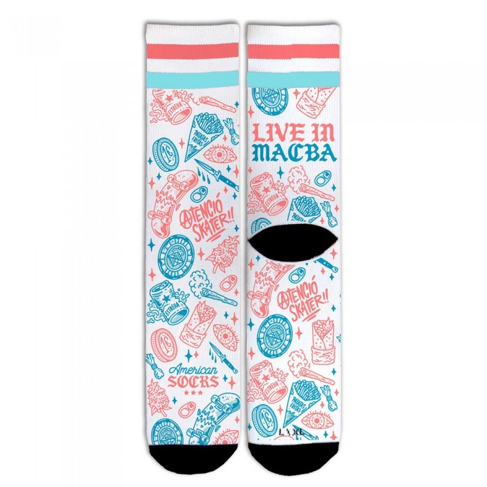 [해외]AMERICAN SOCKS Macba Coolmax 40062357176419 양말 6139542603 White / Blue / Orange