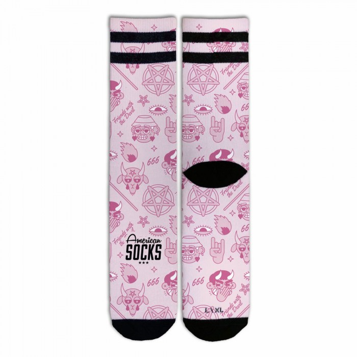 [해외]AMERICAN SOCKS Friends The Devil Coolmax 40062356455523 양말 6139542605 Black / Pink