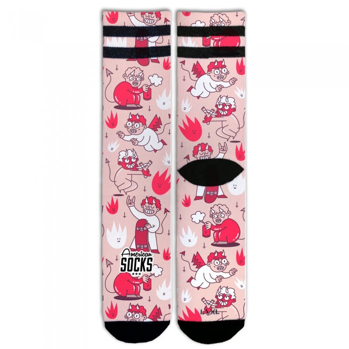 [해외]AMERICAN SOCKS Naughty Devil 긴 양말 6141118315 Pink / White / Black