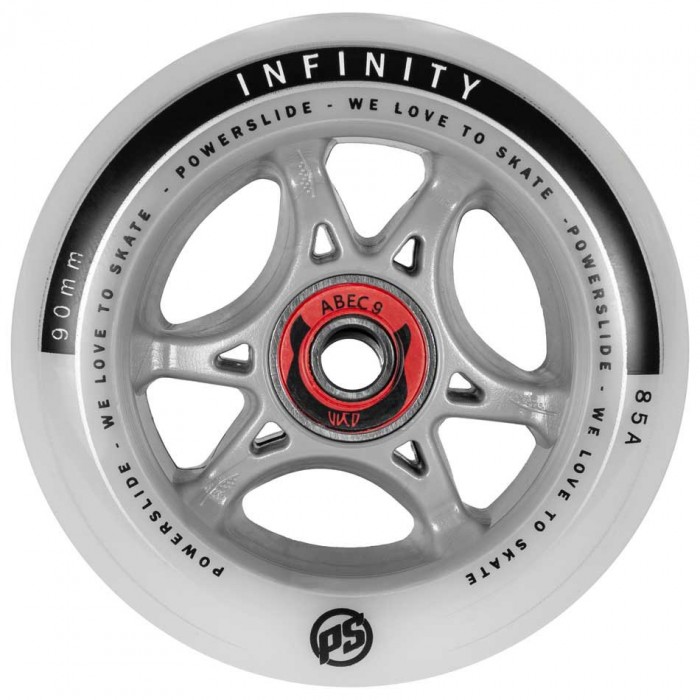 [해외]파워슬라이드 Infinity 90 rtr abec9/spacer 스케이트 바퀴 4 단위 14141224910 Silver / Grey