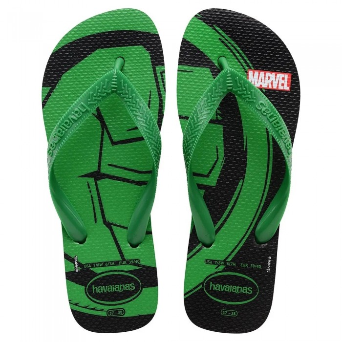 [해외]하바이아나스 Top Marvel Logomania 슬리퍼 141287144 Black / Patria Green