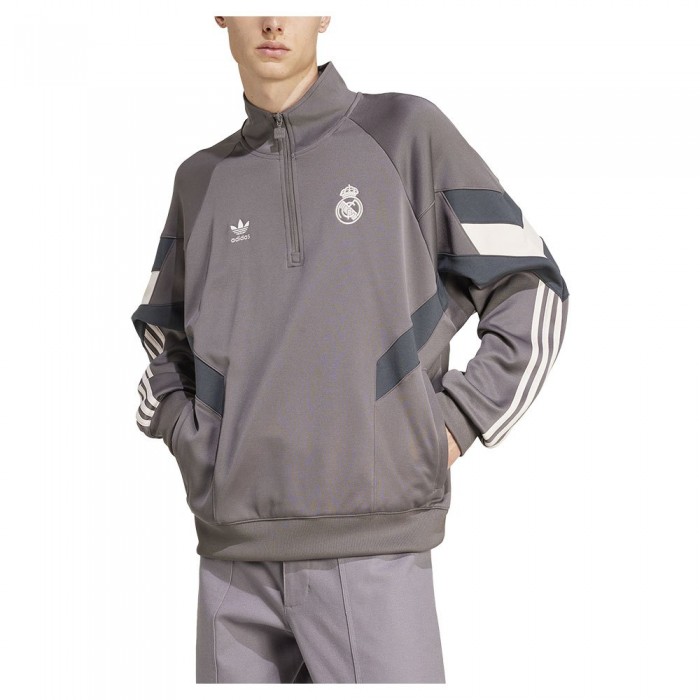 [해외]아디다스 Real Madrid Originals Crew 하프 지퍼 스웨트셔츠 141082230 Charcoal / Dark Grey