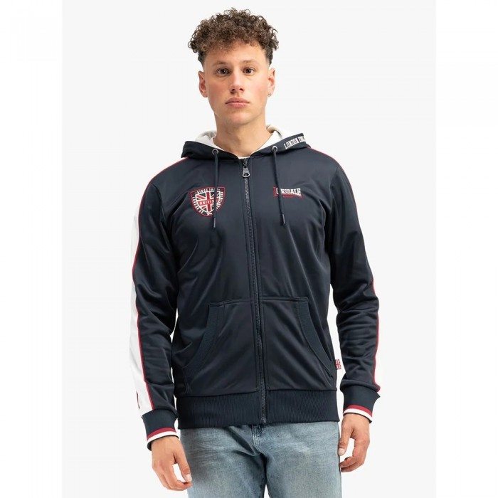 [해외]LONSDALE Strathmore 풀지퍼 스웨트셔츠 7141308177 Navy / Red / Ecru