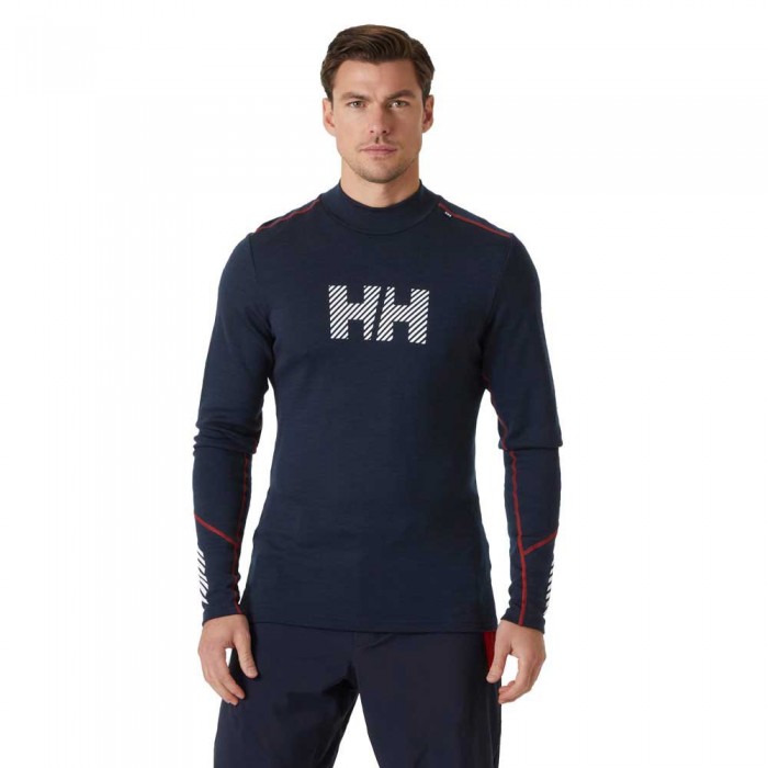 [해외]헬리한센 Lifa Merino Midweight Logo 긴팔 티셔츠 4141144787 Navy