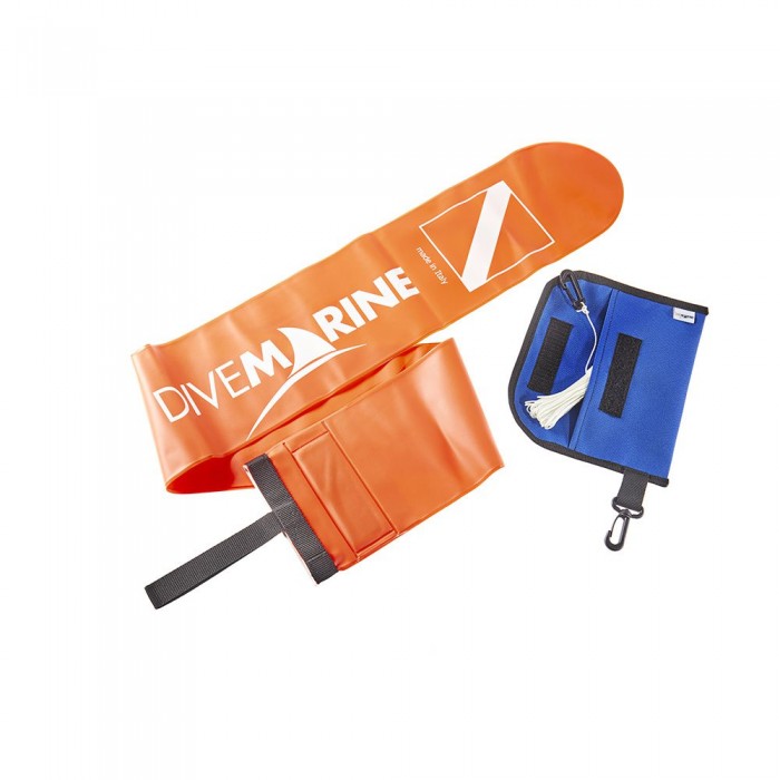 [해외]DIVEMARINE 15 m White Nylon Cord Blue Pouch Safety 신호 부표 10141242018 Orange