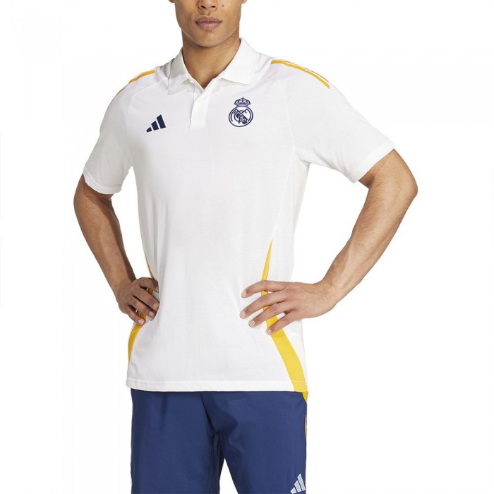 [해외]아디다스 Real Madrid 24/25 반팔 폴로 셔츠 3141050566 White / Crew Orange / Team Navy Blue 2