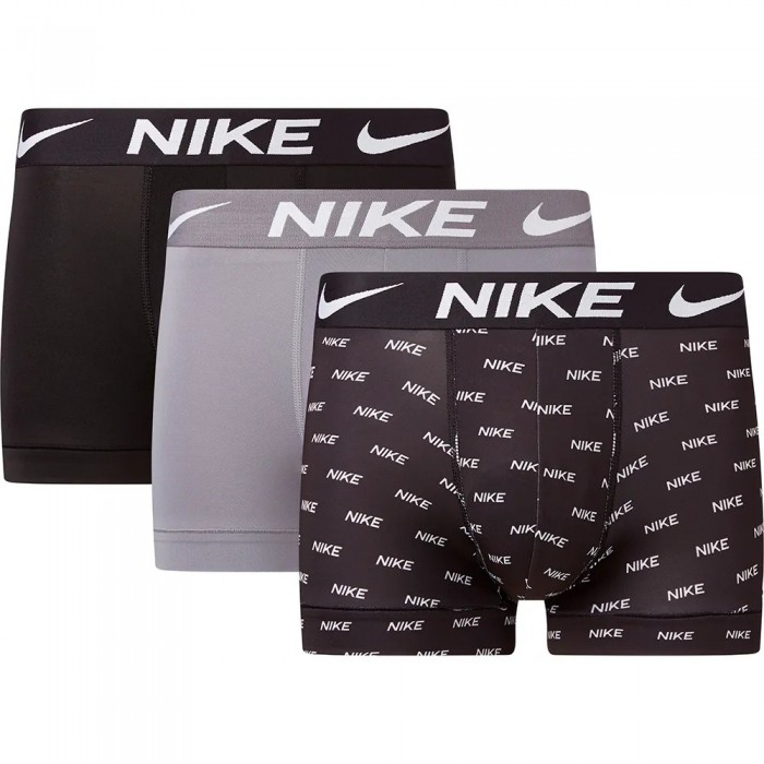 [해외]나이키 0000KE1156 복서 브리프 3 단위 141309320 Nike Logo Print/Cool Grey/Black