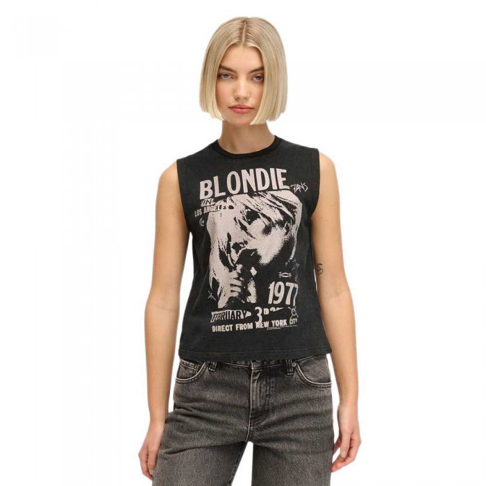 [해외]슈퍼드라이 Blondie Fitted Tank 민소매 티셔츠 141127681 Black