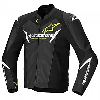 [해외]알파인스타 Faster V3 Airflow 레이싱 가죽 자켓 9141342156 Black / White / Yellow Fluor