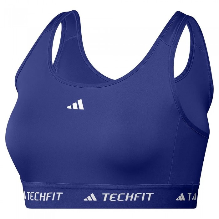 [해외]아디다스 Techfit Medium 미디엄 임팩트 스포츠 브라 141126620 Semi Lucid Blue