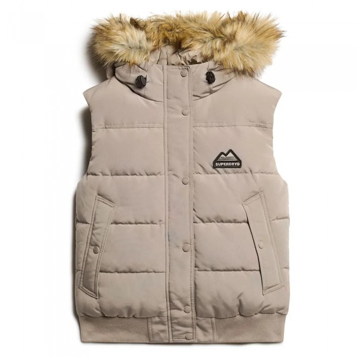 [해외]슈퍼드라이 Everest Faux Fur 조끼 141110484 Deep Beige