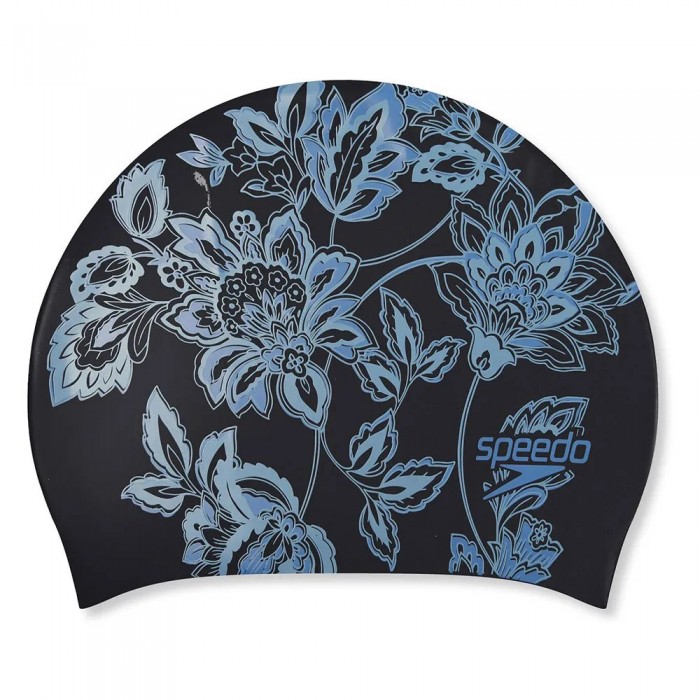 [해외]스피도 Long Hair Printed 수영 모자 6141025655 Black / Sevres Blue