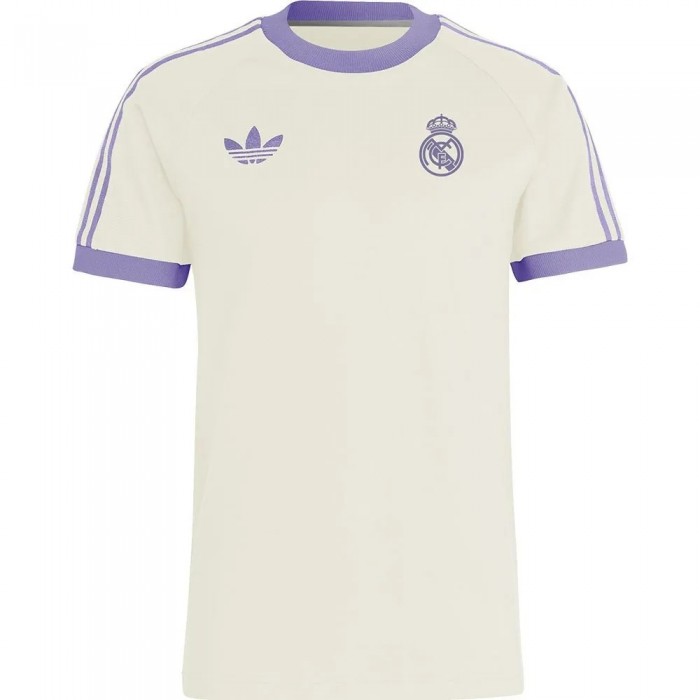 [해외]아디다스 Real Madrid Originals 3 Stripes 반팔 티셔츠 3141047419 Wonder White / Magic Lilac