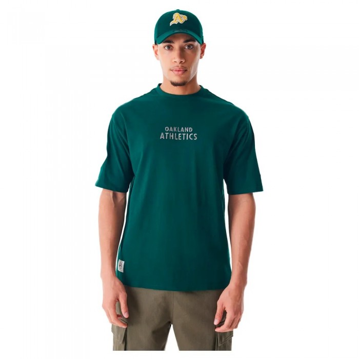 [해외]뉴에라 MLB Tartan Oversized Oakland Athletics 반팔 티셔츠 141414773 Dark Green