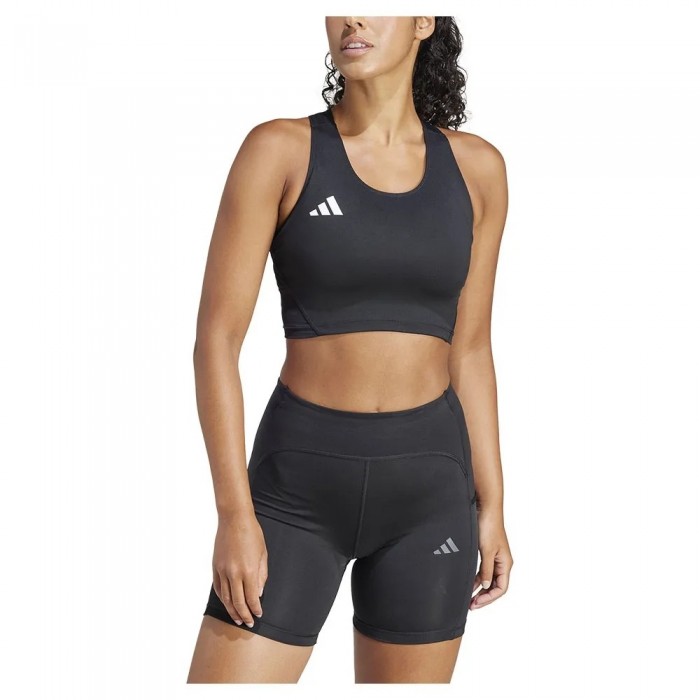 [해외]아디다스 Adizero Essentials Crop 스포츠 탑 4141585120 Black