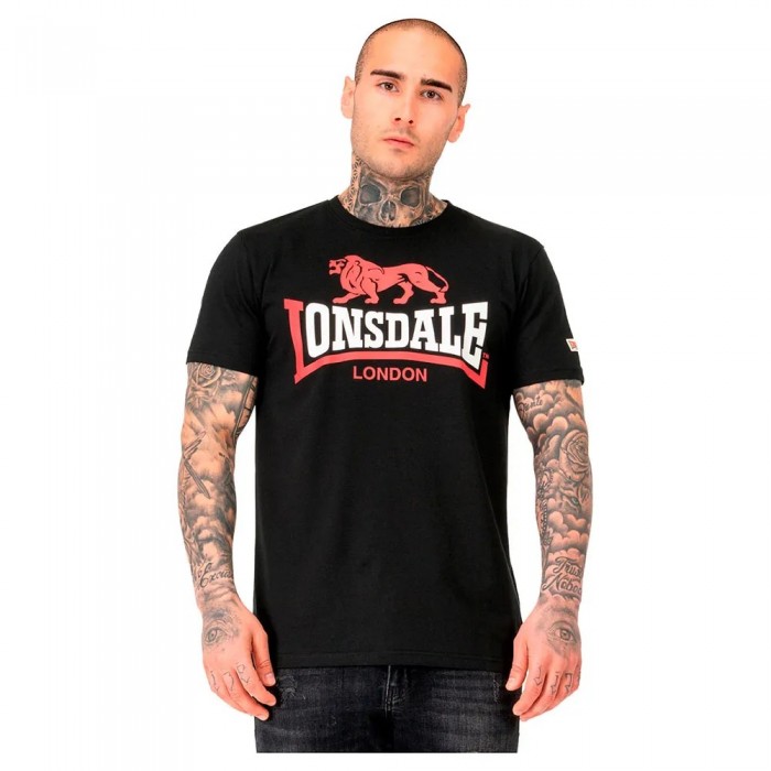 [해외]LONSDALE Lion Two Tone 반팔 티셔츠 7141308148 Black / Red / White