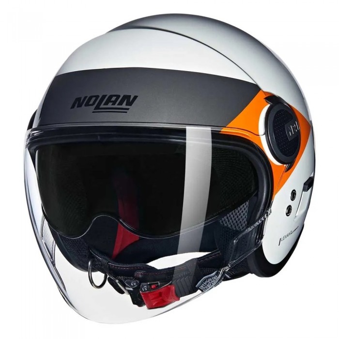 [해외]놀란 N21 Visor 06 Onirico 오픈 페이스 헬멧 9141452189 Gloss White / Black / Orange