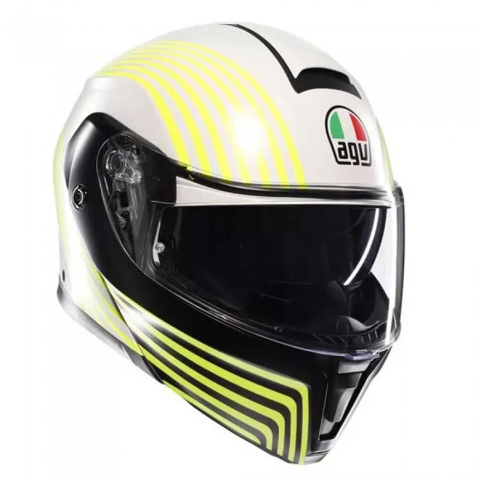 [해외]AGV Streetmodular 모듈형 헬멧 9141295604 Iseo Matt White / Black / Yel Fluo