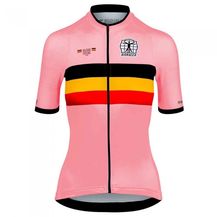 [해외]BIORACER Icon Official Belgian Cycling 반팔 저지 1141598224 Belgian Cycling Think Pink