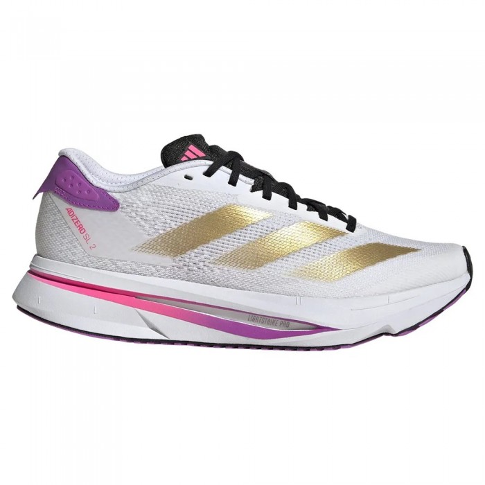 [해외]아디다스 Adizero SL2 러닝화 6141603860 Cloud White / Gold Met / Purple Burst