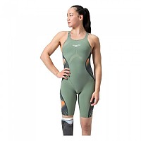 [해외]스피도 Fastskin LZR Pure Intent 2.0 Kneeskin 오픈 백 경기용 수영복 6141025859 Country Green / Nectarine / Iridescent