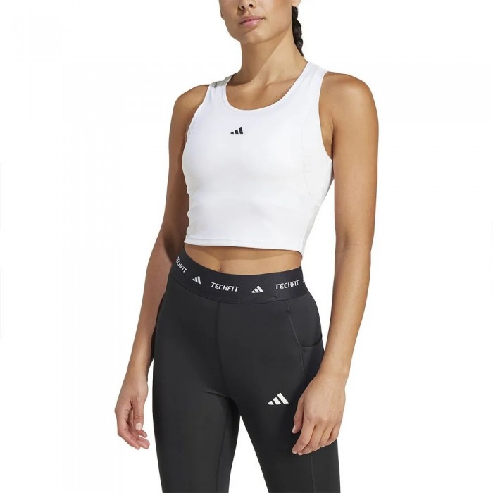 [해외]아디다스 Tech-Fit Crop tank 스포츠 탑 7141050667 White