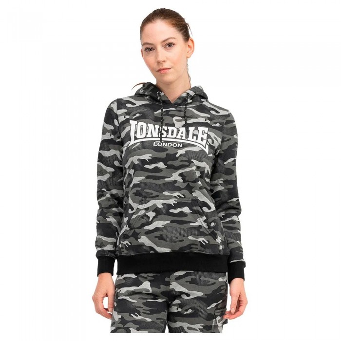 [해외]LONSDALE Clough 후드티 7141308122 Camo Grey