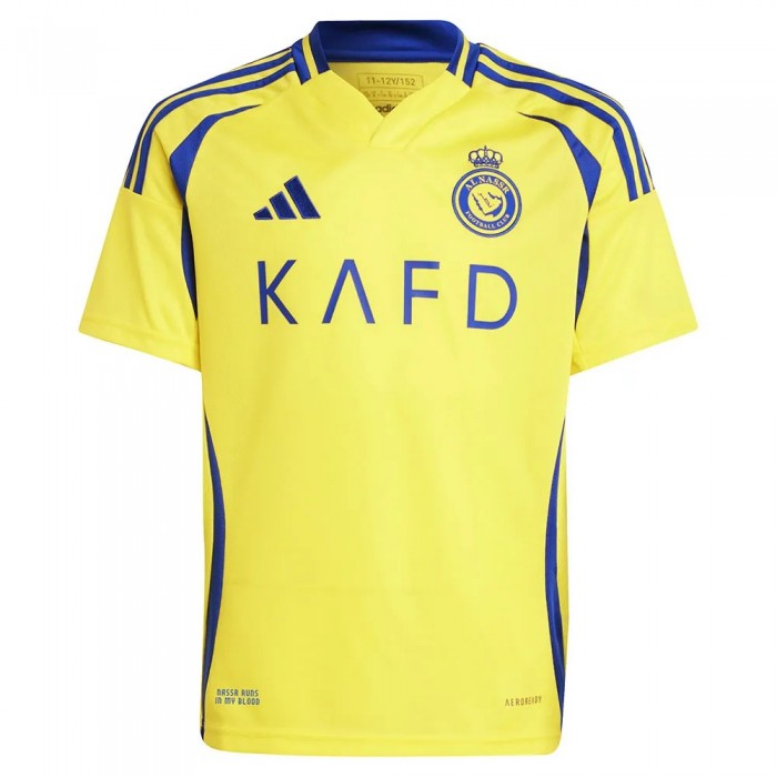 [해외]아디다스 Al Nassr FC 24/25 Ronaldo Home 주니어 반팔 티셔츠 3141585154 Impact Yellow / Team Royal Blue