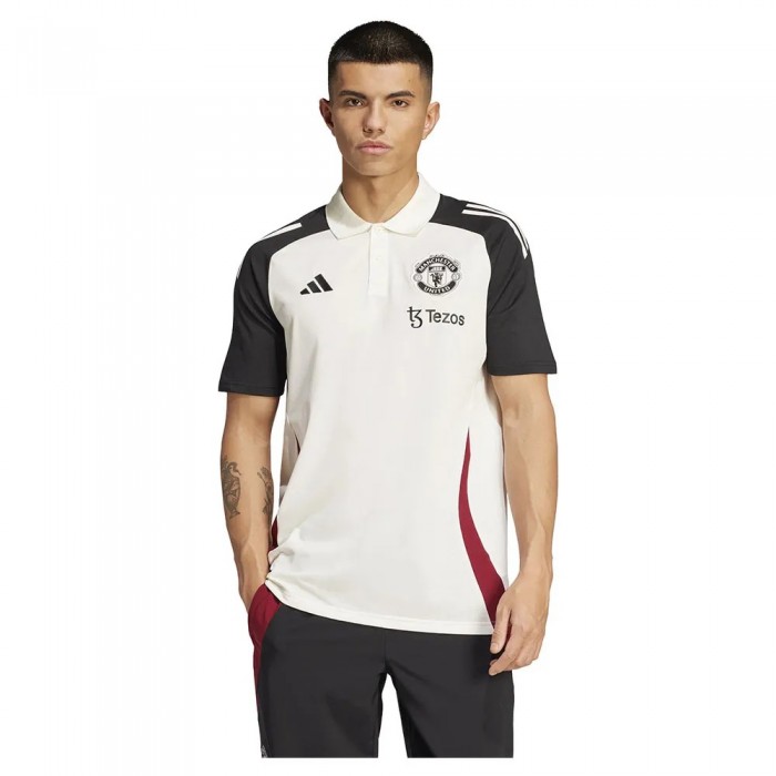 [해외]아디다스 Manchester United Tiro 24 반팔 폴로 셔츠 3141516517 Off White / Black