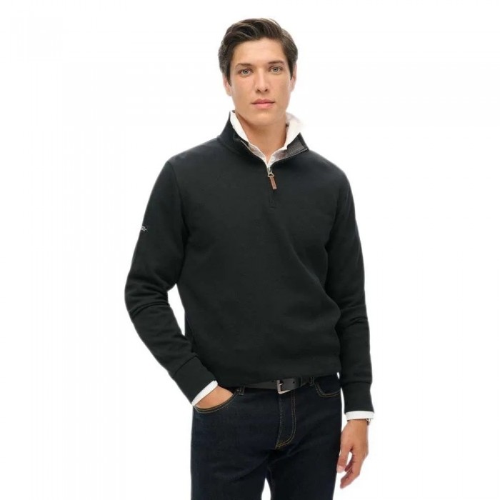 [해외]슈퍼드라이 Core Pique Henley 하프 지퍼 스웨터 141483707 Jet Black