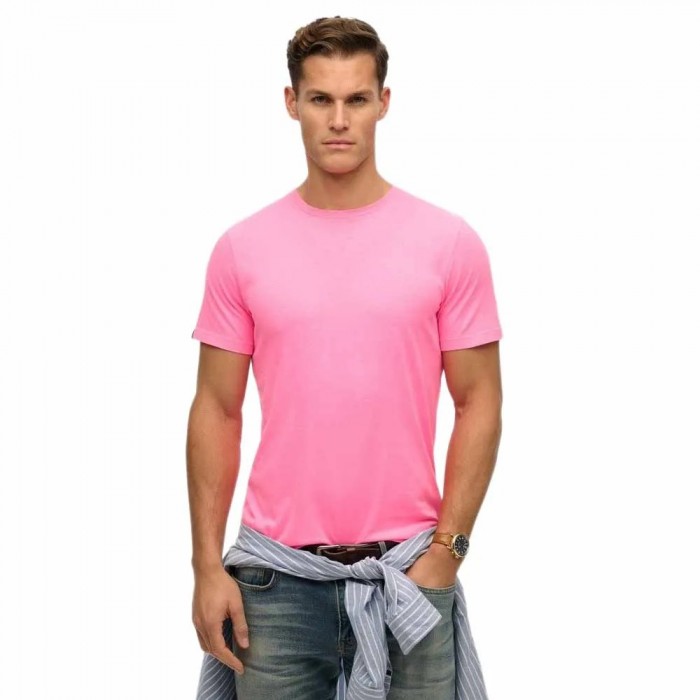 [해외]슈퍼드라이 Classic Essential 반팔 티셔츠 141663039 Washed Dry Fluro Pink