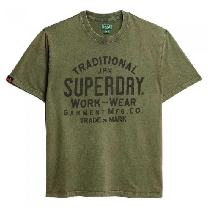 [해외]슈퍼드라이 Machined Goods Workwear 반팔 티셔츠 141663383 Sea Spray Green