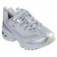 [해외]스케쳐스 D´Lites 운동화 141550198 Gray Duraleather / Mesh / Silver / Lime Trim