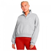 [해외]언더아머 Icon 플리스 Oversized 하프 지퍼 스웨트셔츠 141496519 Mod Gray Light Heather / White