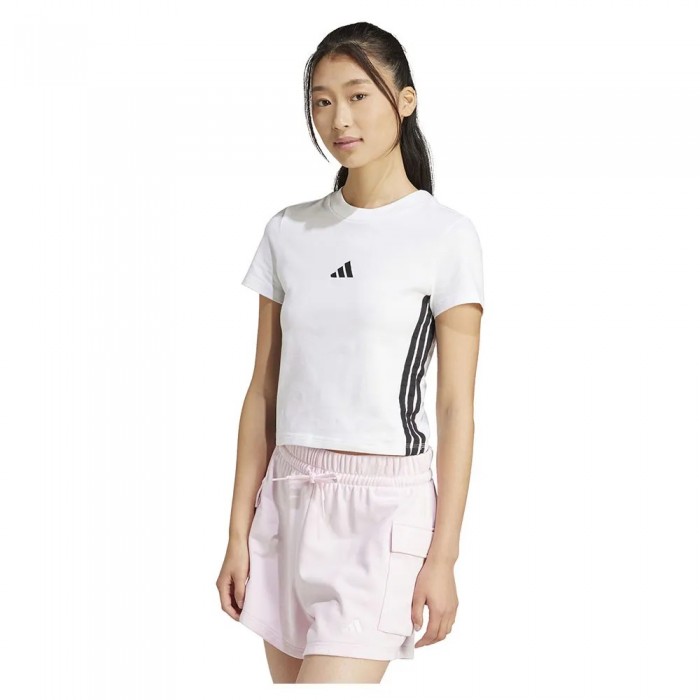 [해외]아디다스 Essentials 3 Stripes Slim Baby 반팔 티셔츠 141516019 White / Black