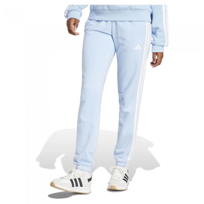 [해외]아디다스 Essentials 3 Stripes French Terry Cuffed 조거팬츠 141566328 Glow Blue / White