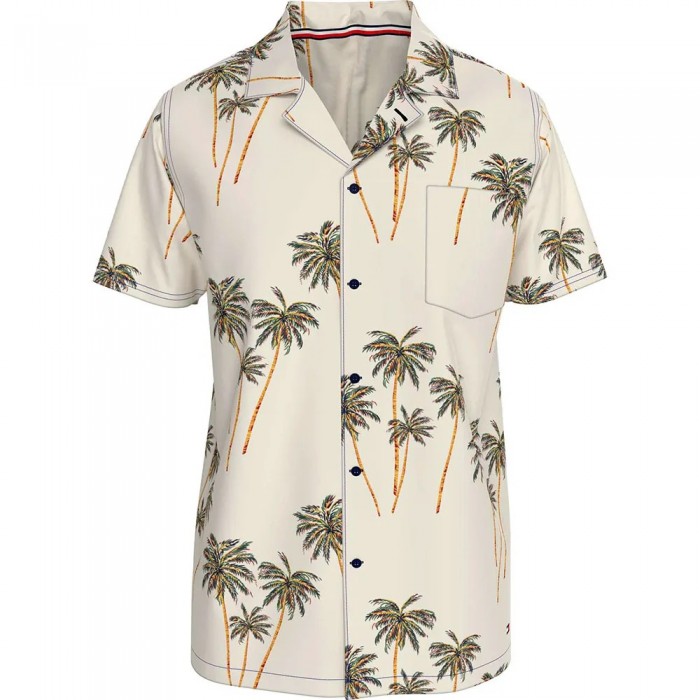 [해외]타미힐피거 Bowling 반팔 셔츠 141678873 Ivory Silk / Palm Tree