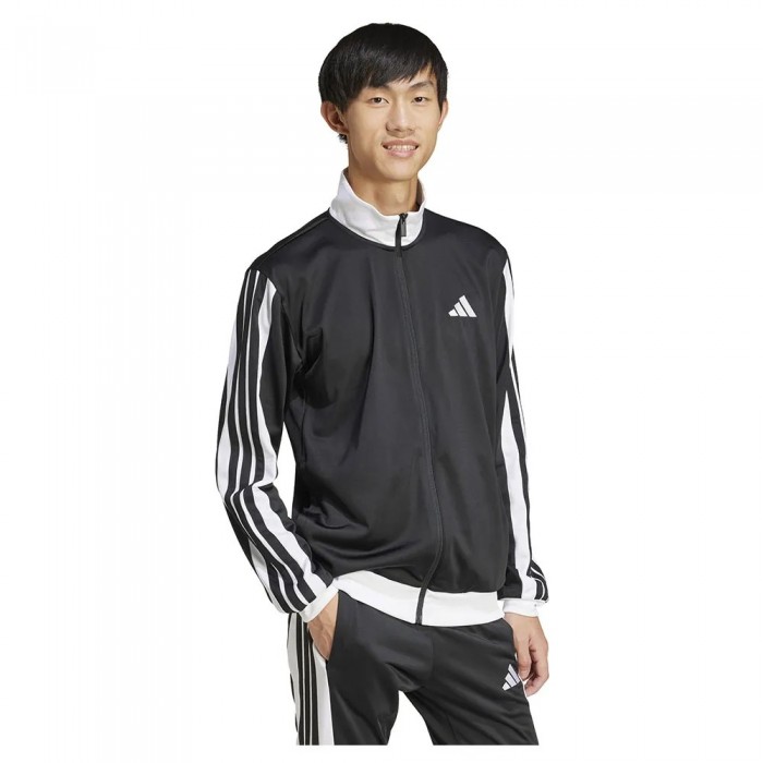 [해외]아디다스 3 Stripes Tricot Regular Fit Colorblock 트랙 자켓 6141541202 Black