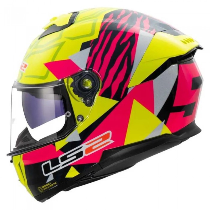 [해외]LS2 FF808 Stream II Tiger 풀페이스 헬멧 9141454289 Hi-Vis Yellow / Pink