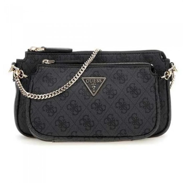 [해외]GUESS Noelle Dbl Pouch 숄더백 141626215 Coal Logo