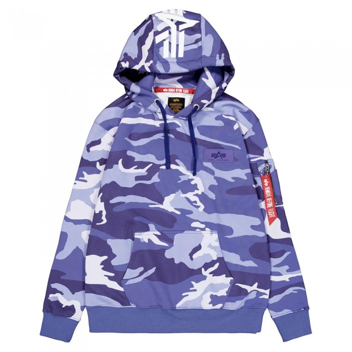 [해외]알파 인더스트리 Back Print Camo 후드티 141599294 Night Purple Camo