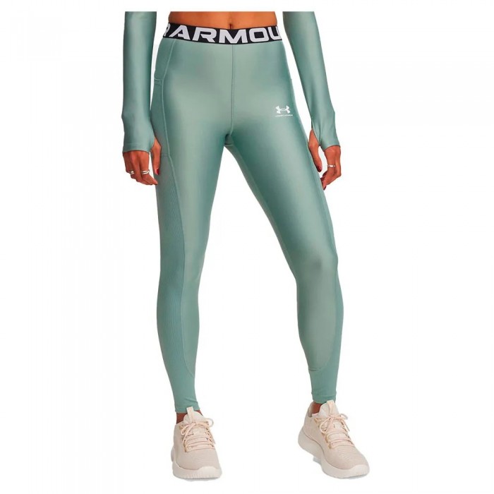 [해외]언더아머 HeatGear Rib 레깅스 7141474705 Silica Green / Silica Green / White